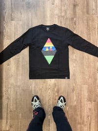 Image 2 of FISHSCALEMONEY CHESS NOT CHECKERS LONG SLEEVE SHIRT IN BLACK 