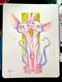 Image 1 of Siamese cats (water color painting)