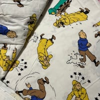 Image 5 of Drap plat vintage + 1 grande taie traversin : tintin
