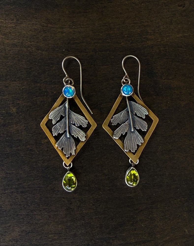 Image of Spring Unfurling Maidenhair Fern Earrings