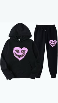 OG Mizzle Heart Blk Jogger Set (light pink)