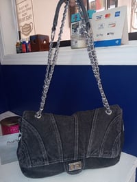 Image 3 of Denim Sack Flap Bag (tap for more colors)