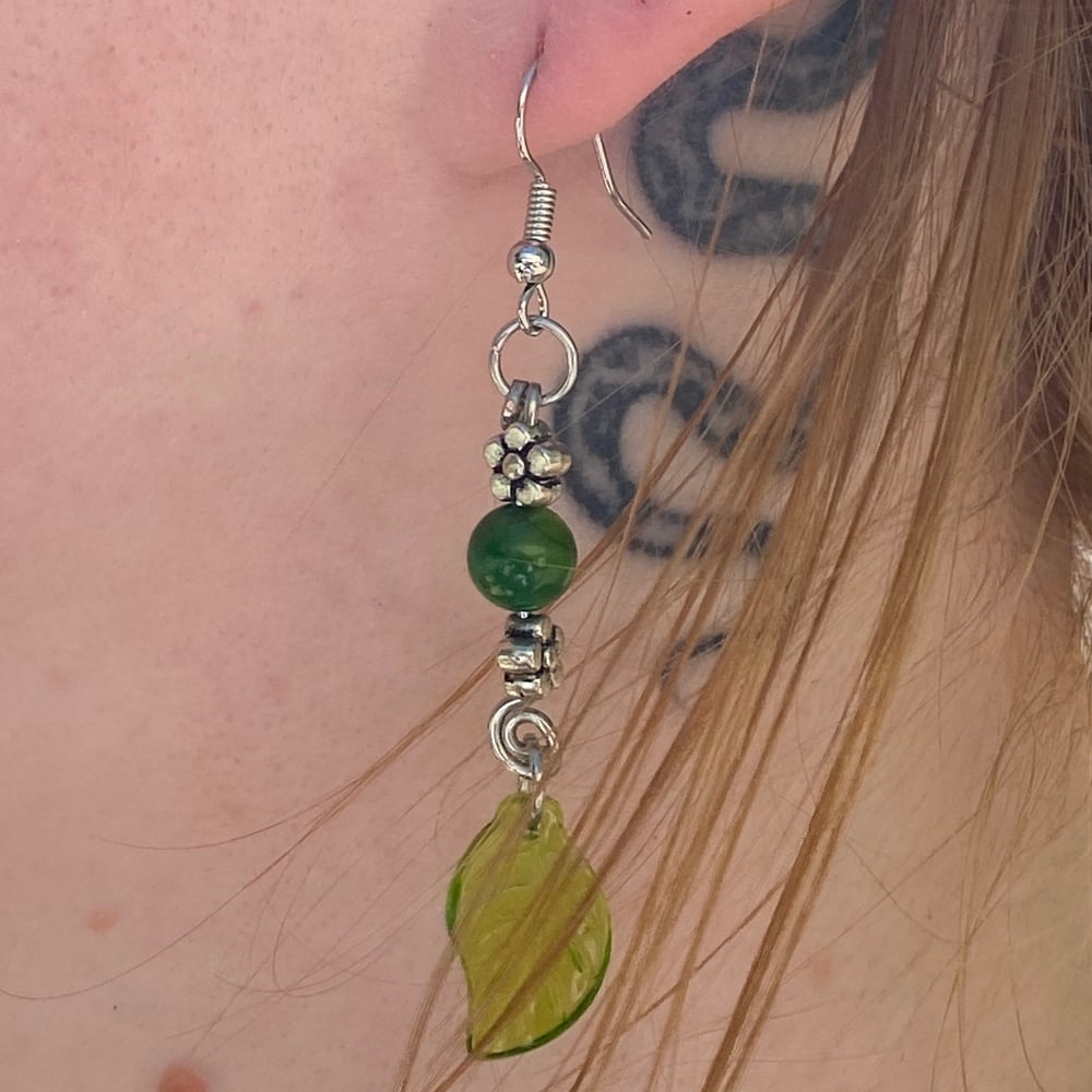 Image of growing green earrings