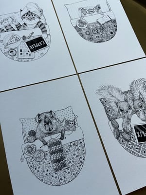 Image of Mini Prints Night Night Set Of 4