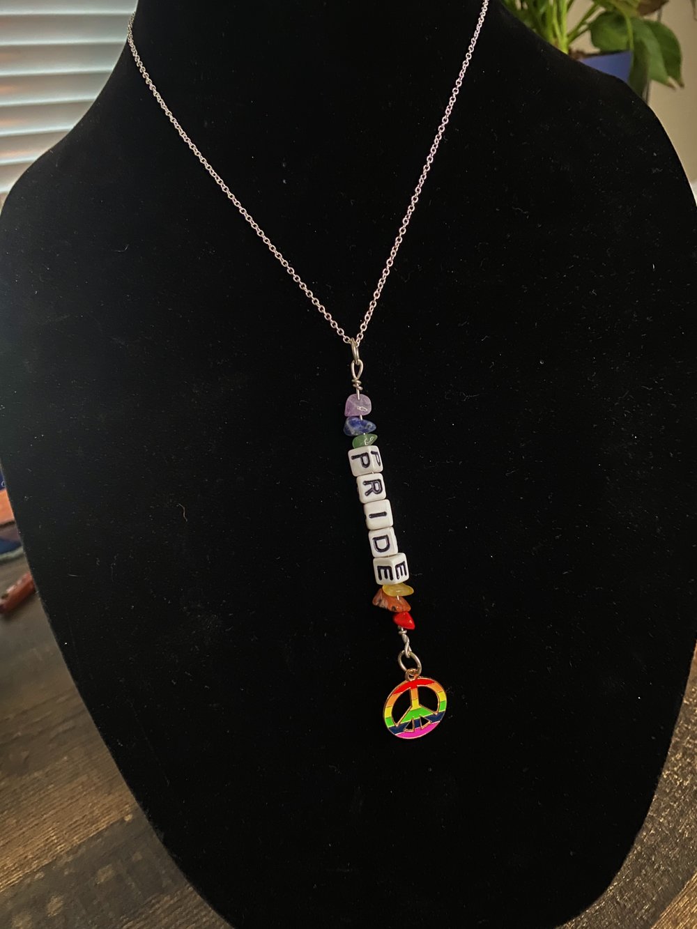 Image of Pride Necklace w/ Amethyst, Sodalite, Green Adventurine, Citrine, Carnelian, Coral