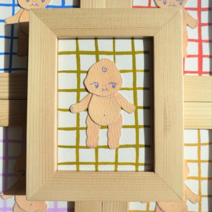 Image of Handmade Kewpie Collage - Framed Pieces