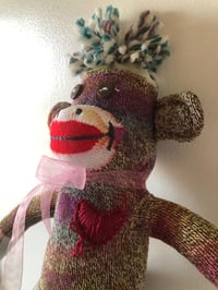Image 5 of “Bubbles” the tie dyed SOCK MONKEY! 