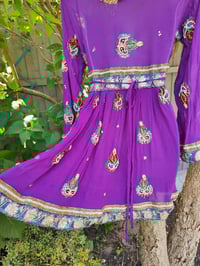 Image 3 of Sienna Glitter wrap dress -Purple 