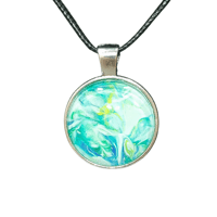 Image 1 of Springtime-Acrylic Fluid Art Pendant