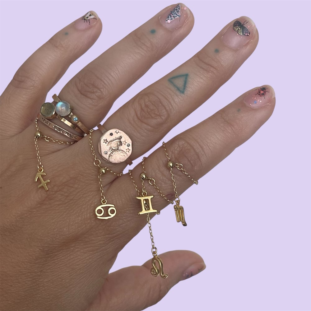 Image of Adjustable zodiac sign ring