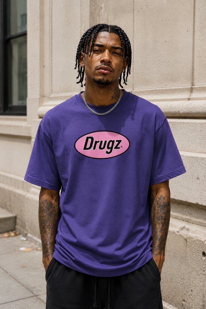 Image of DRUGZ® - 5 Boroughs Tee (PINK/GRAPE)