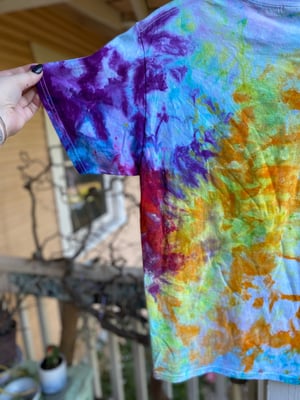 Image of LARGE Godzilla Be Gay Do Crime Tie Dye Shirt 3