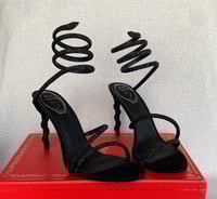 Image 1 of BLACK SPARKLE TWIST HEELS