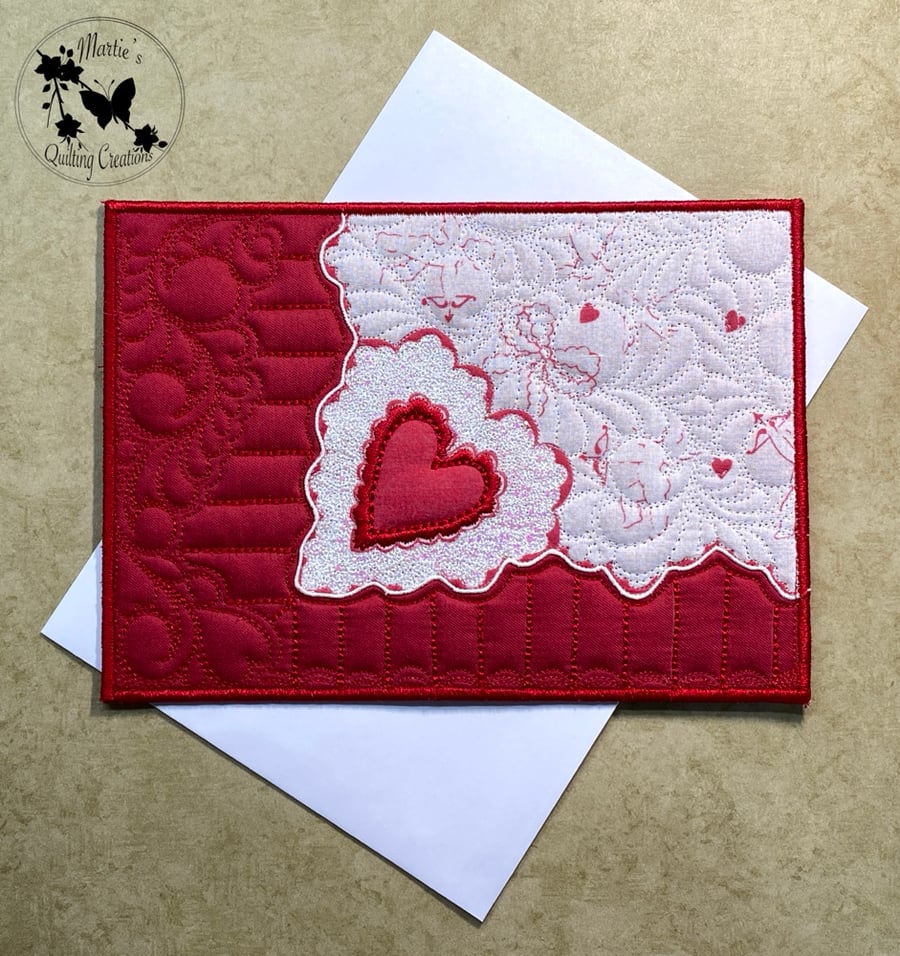 Image of Custom Quilted Vintage Keepsake Postcard- Vintage Handkerchief Valentine Card #4