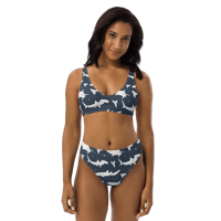 Image 3 of Recycled High-Waisted Shark Bikini