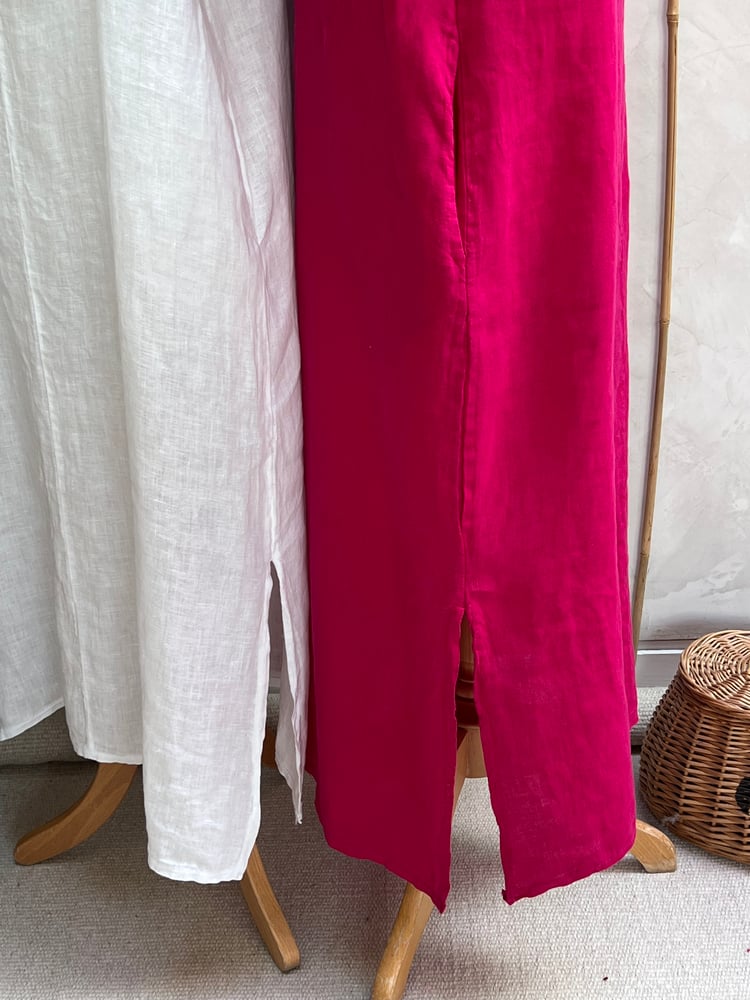 Image of Robe Tunique En Lin cybèle Fushia