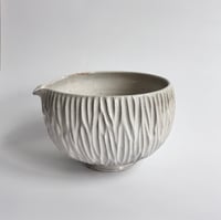 Image 5 of Matcha Bowl with Spout - White Carvings