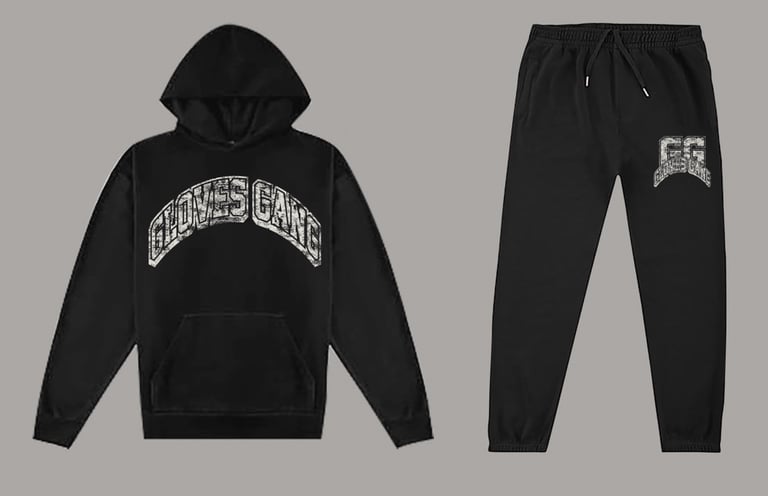 GLOVES GANG HEAVYWEIGHT SWEATSUIT (BLACK/WHITE)