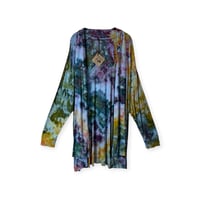 Image 1 of 3X PLUS Jersey Knit Open Cardigan in Appalachian Sunset Ice Dye