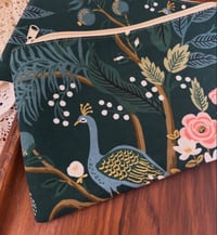 Image 2 of Floral embroidered bag - Pinks and peacock