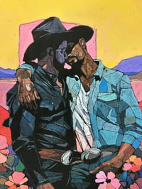 Image 3 of Kiss Me Cowboy - Hand Embellished Artist Proof