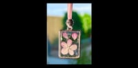 Image 1 of Hydrangea Silver Square Pendant