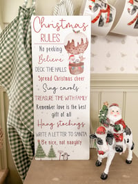 Image 1 of SALE! Christmas Rules Plaque 