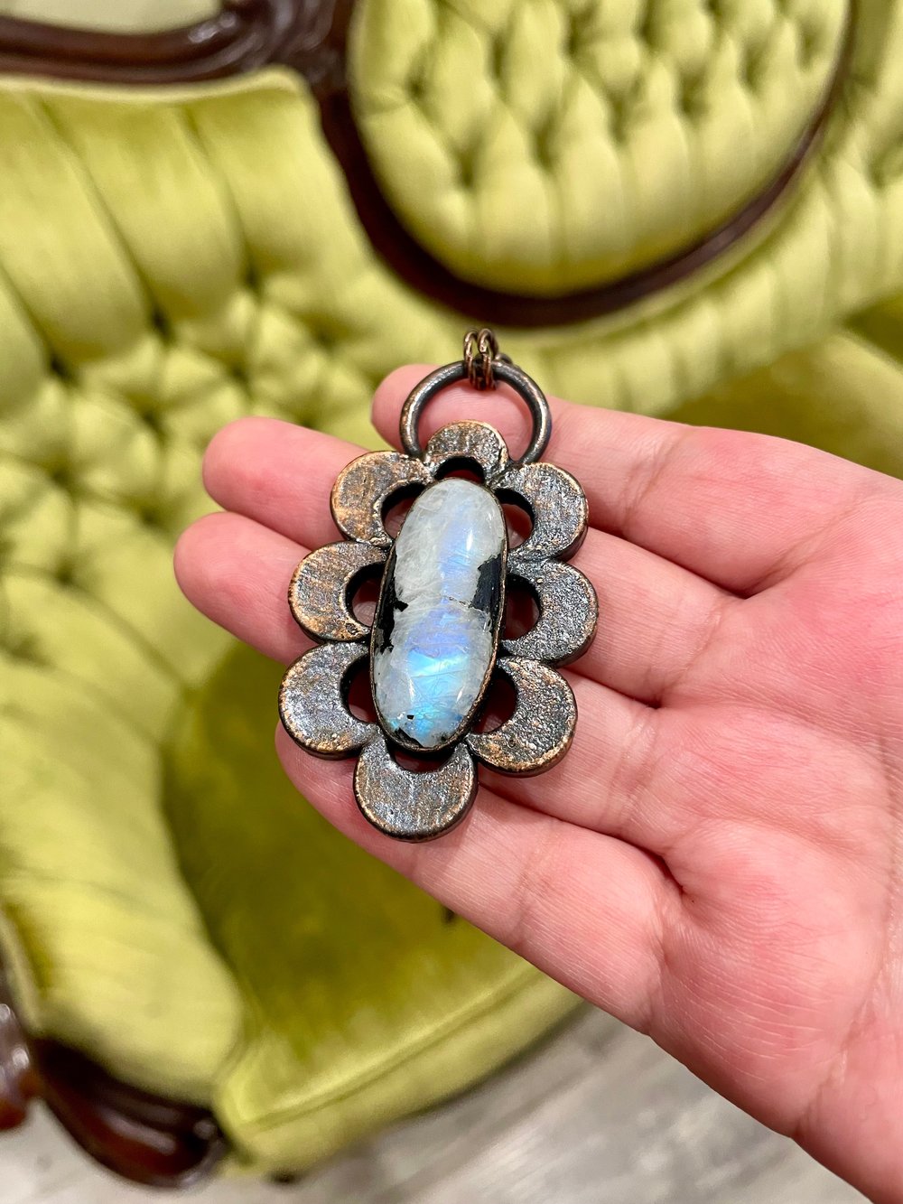 Moonstone Flower Power Pendant