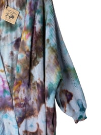 Image 6 of 3X PLUS Snow-Dyed 100% Cotton Chunky Knit Cardigan in Earthy Dye