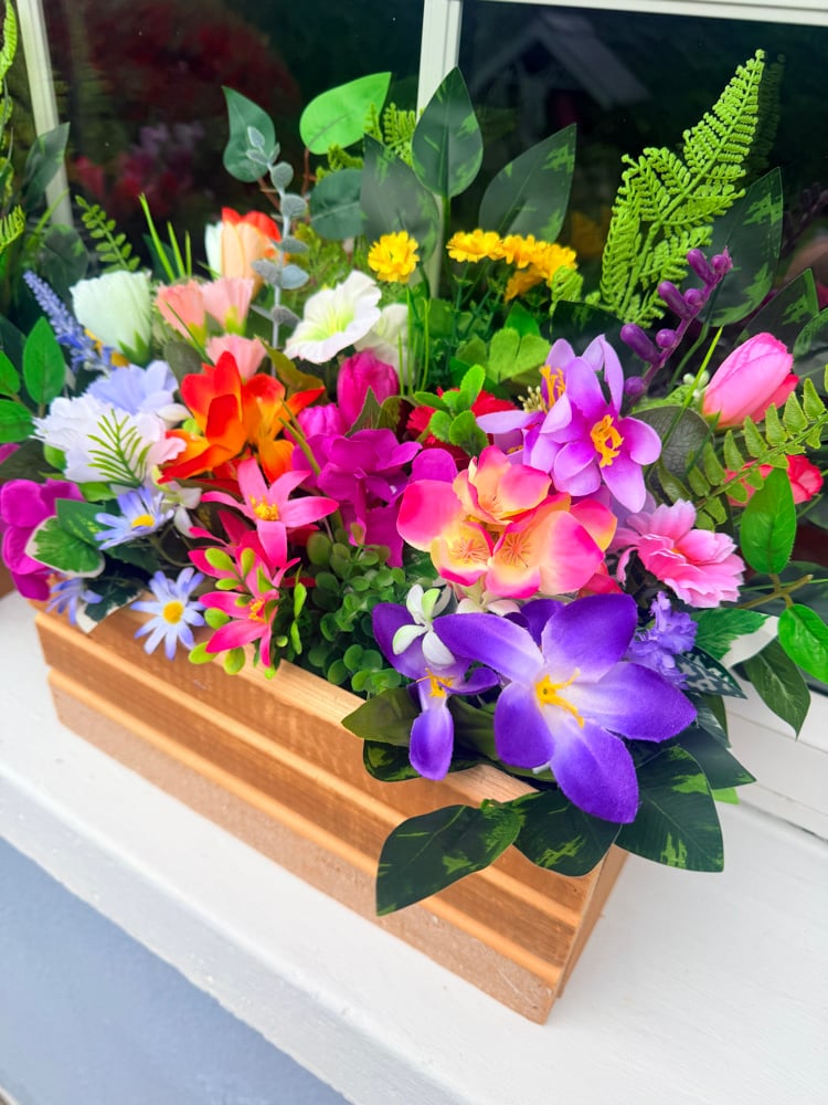 Image of Wooden Floral Box (pair) 