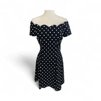 Image 1 of Roberta Black & White Polka Dot Mini Dress