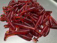 2.5" Salty Ripper Paddle Tail Motor Oil Super Red Swimbait