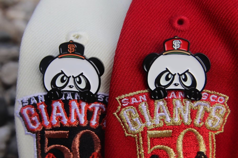 Image of Hella Panda Pin - Red/Tan