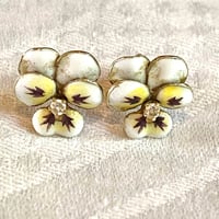 Image 1 of ANTIQUE PANSY EARRINGS