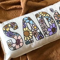 Image 3 of Pastel Meadow Personalised Cushion