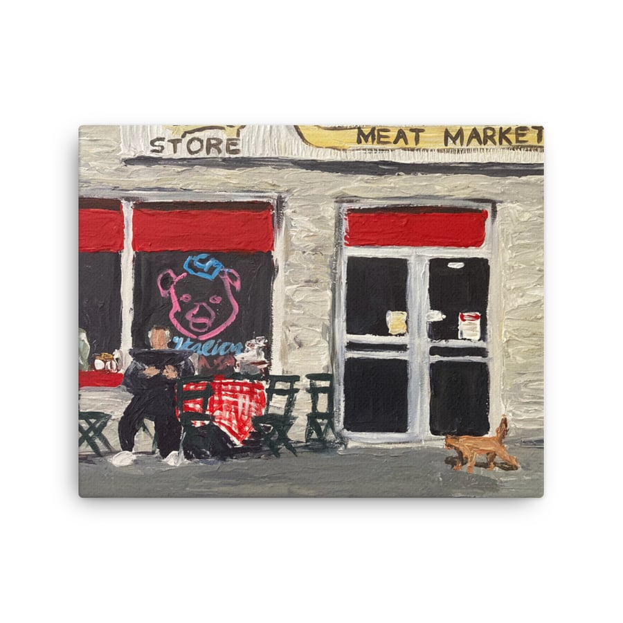 Image of “Paulie and the cat”  16” x 20”  canvas print