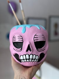 Image 1 of Skull Vase BabyBlue 