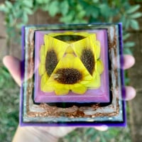 Image 4 of Sunflower Orgonite Pyramid (rose quartz and obsidian)