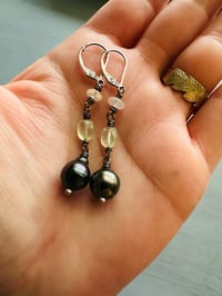 Image 7 of Tahitian pearl and opal earrings