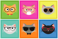 Image 1 of Cute Cats with Glasses by Doodles First