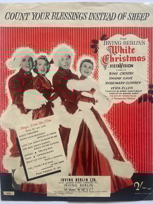 Image of Count Your Blessings Instead Of Sheep from White Christmas, framed 1954 vintage sheet music