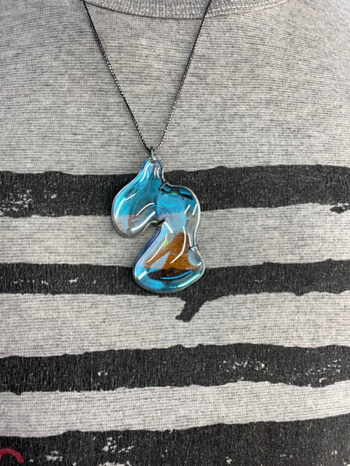 Image of Lapis Bulla Pendant Necklace
