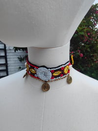 Image 1 of Festie choker -beaded / coins