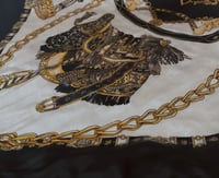 Image 1 of Black & White Silk Head Scarf 