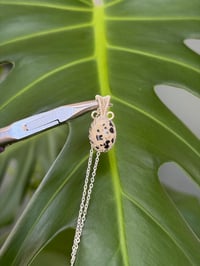 Image 2 of Silver Dalmatian Jasper Oval Crystal Necklace