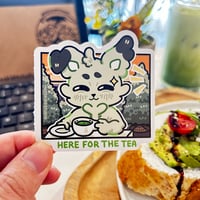 HERE FOR THE TEA  | mosskidd ✦ Die-Cut Sticker