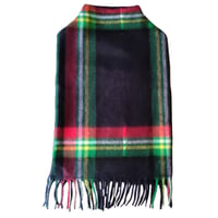 Image 1 of Bright Tartan and Navy Reclaimed Cashmere Hot Water Bottle Cover 