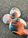 Saugusaurus Orange Dinosaur pin or bottle opener