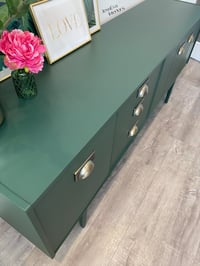 Image 8 of Mid century modern Nathan sideboard, drinks cabinet painted in dark green