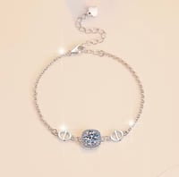 Image 1 of Luxury Shiny Square Shape White Gold 1CT S925 Sterling Silver Moissanite Bracelet 